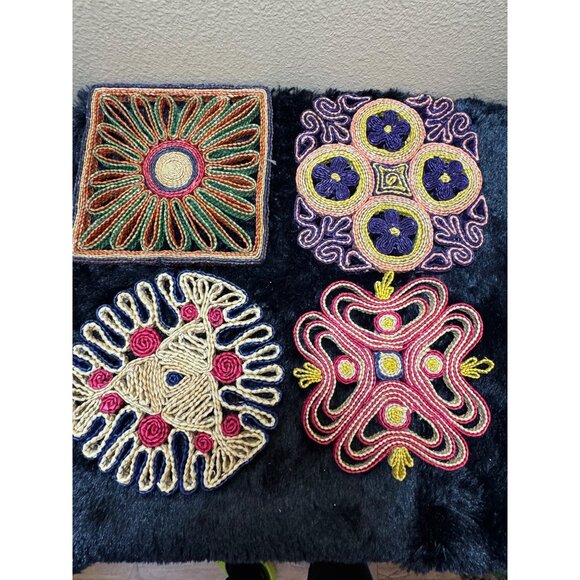 Vintage Woven Square & Circular Decorative Trivets  Hot Pads Wall Decor 70's - Picture 2 of 10
